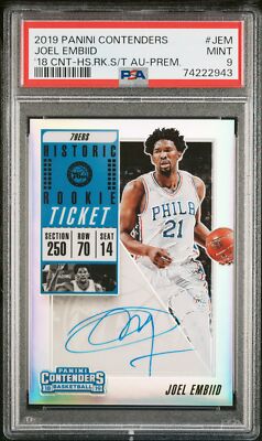 2019 Joel Embiid Panini Contenders Historic Rookie Ticket 2019 Joel Embiid Panini Contenders Historic Rookie Ticket