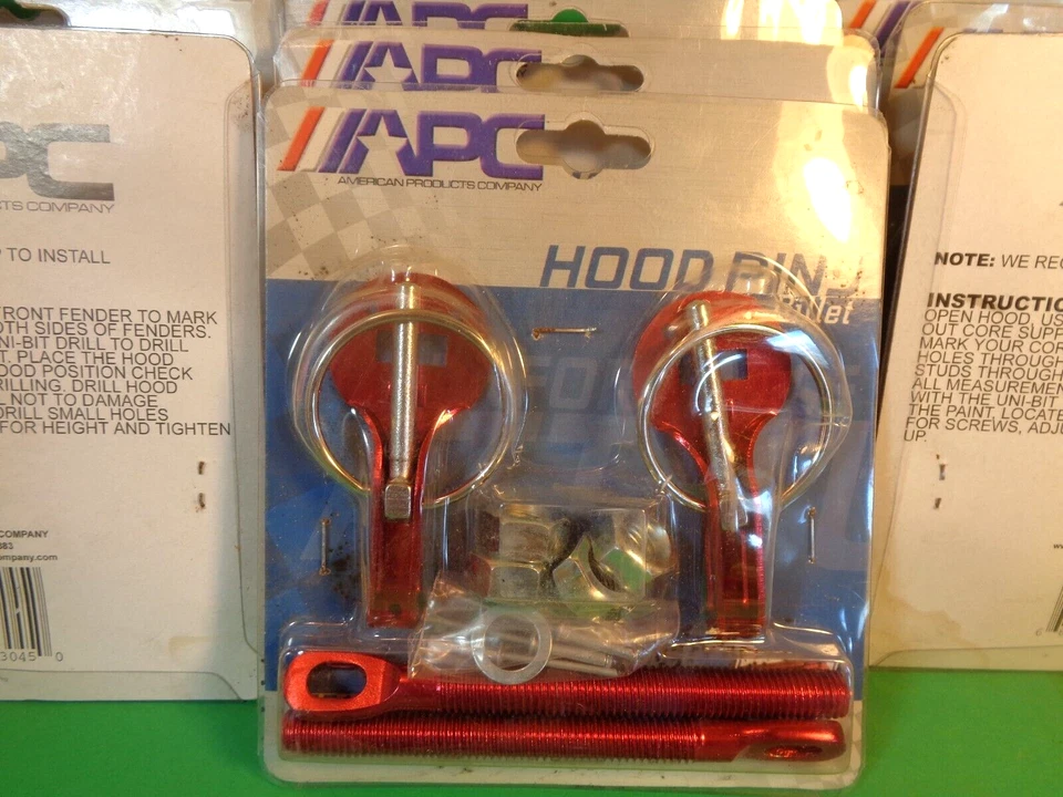 Pinos de capô de tarugo estilo flip over anodizado vermelho APC, #155101, 10 pacotes (novo) - Imagem 3 de 4