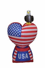 PATRIOTIC INFLATABLE LOVE HEART AMERICAN FLAG EAGLE 4TH OF JULY PARTY DECORATION