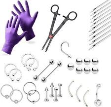 LionGothic Professional Piercing Kit 38 Pieces