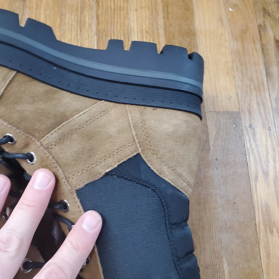 Botas de combate plataforma Marc Fisher Sashia tamanho 8 marrom couro casual novas sem etiquetas - Imagem 4 de 4