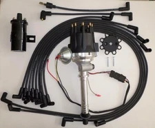 Small Cap CHEVY CORVETTE Tach Drive BLACK HEI Distributor +45k Coil +wires under