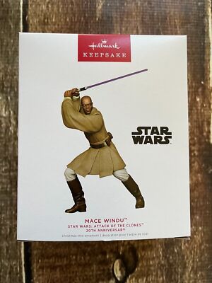 HALLMARK KEEPSAKE STAR WARS ATTACK OF CLONES MACE WINDU CHRISTMAS ORNAMENT NEW