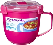 Microwave Soup Mug, Large 900Ml. Microwave Food Container with Steam-Release ...