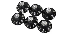 Genuine Fender Amplifier Parts - Amp Knobs, Skirted "1-10", Set of 6, Black