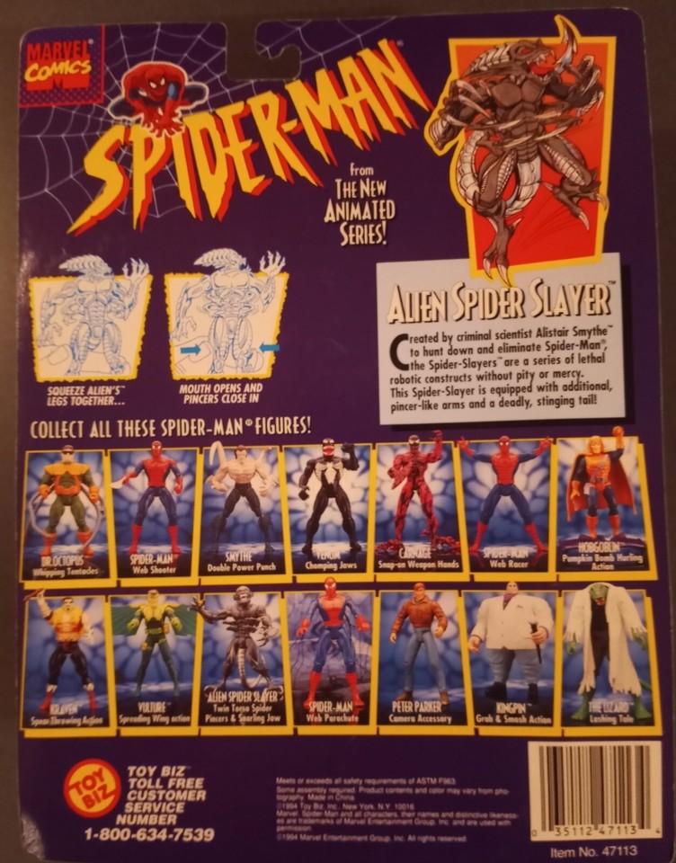 1994 Alien Spider Slayer Toy Biz Figure EX with Twin Torso Spider ...