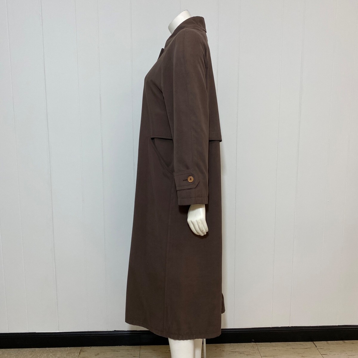 US vintage jones new york トレンチコート Vintage Jones New York Women's Long Black Trench Coat SZ L