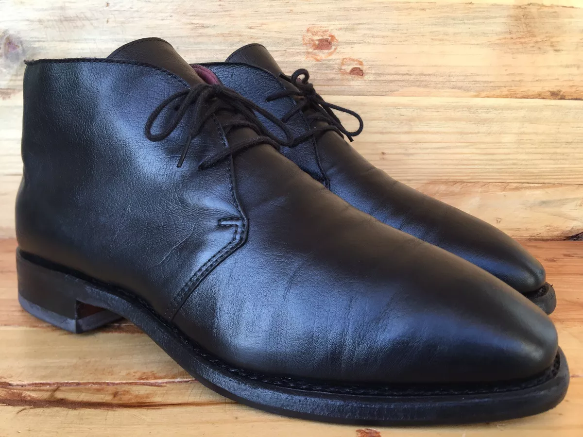 RM Williams Black Leather Lace Up Boots Oil Resistant Sole Size US