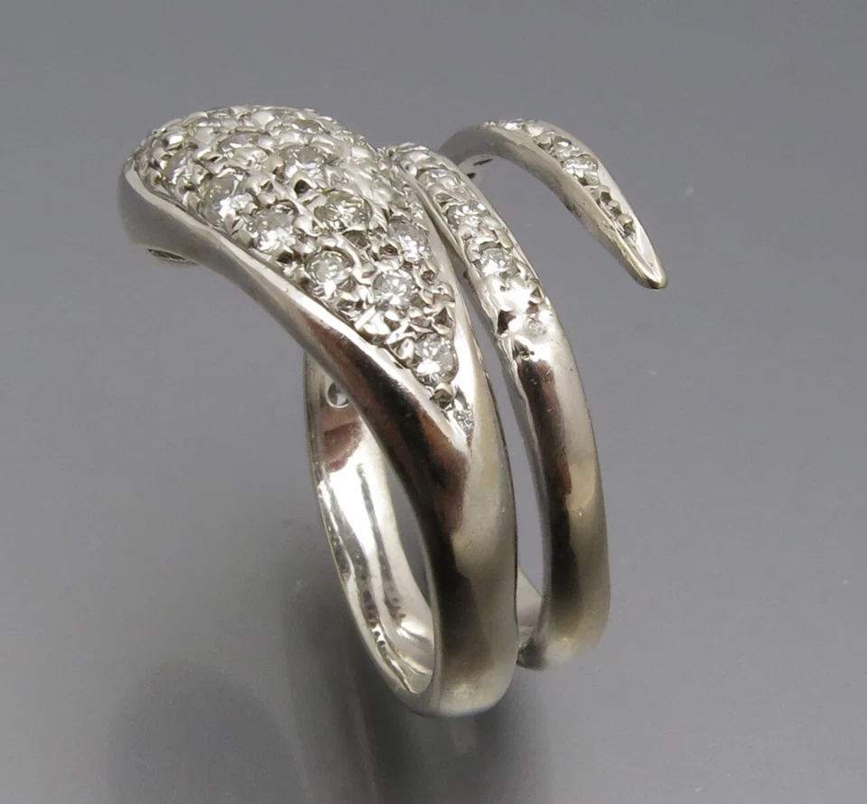 REIF-DESIGN - SCHICKER SCHLANGEN RING - BRILLANTEN UND SMARAGDE  - 585 GOLD - Bild 2 von 4