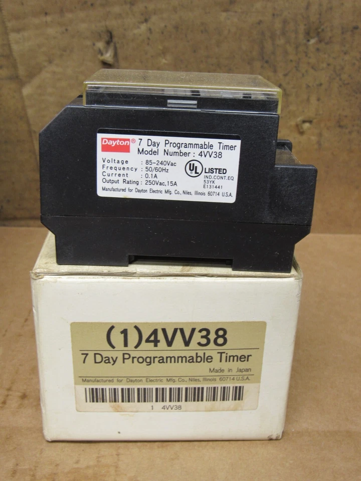 TEMPORIZADOR PROGRAMABLE DAYTON 4VV38 4VV38 7 días temporizador programable Foto 2 de 4