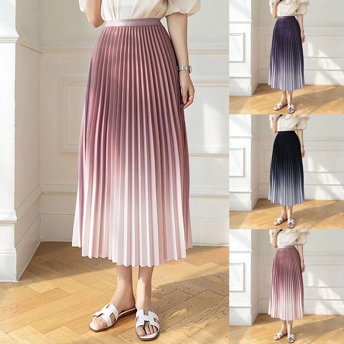 Mid length top pleated skirt