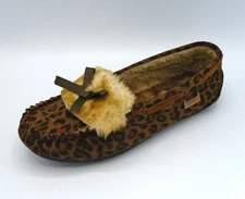 New Women Bow-Accent Faux Fur Moccasin Slippers