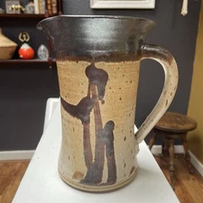 William Bill Creitz Studio Art Pottery Pitcher Vase Oregon Portland MCM 70s VTG