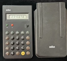 *VINTAGE* BRAUN CALCULATOR 4835 - 871-B WITH SLIPCASE *WORKING*