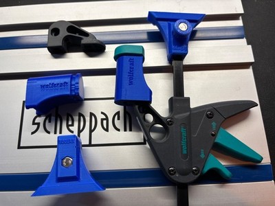Wolfcraft Klemmadapterfüße mit Riser Block - (PK2) passend für Scheppach Führungsschiene