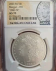 1886 CC Morgan Silver Dollar NGC MS70 First Day Morgan Label 2023 Fiji Mint .999