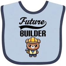 Inktastic Future Builder Construction Bear Baby Bib Worker Childs Boy Clothes