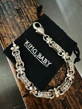 Unworn King Baby Studio MB Cross Light 925 Sterling Silver Bracelet