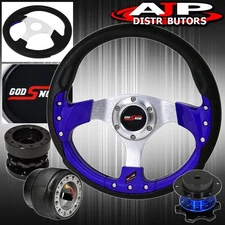 Quick Release + Extender For 84-89 Accord + Blue Fusion Style Steering Wheel