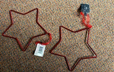 BNWT GEORGE at Asda Festive SHINY RED Hanging METAL CHRISTMAS STAR Decorations