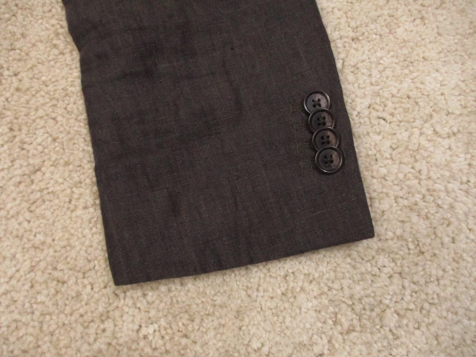 Abrigo deportivo de lino Banana Republic para hombre 36 regular gris carbón Foto 2 de 4