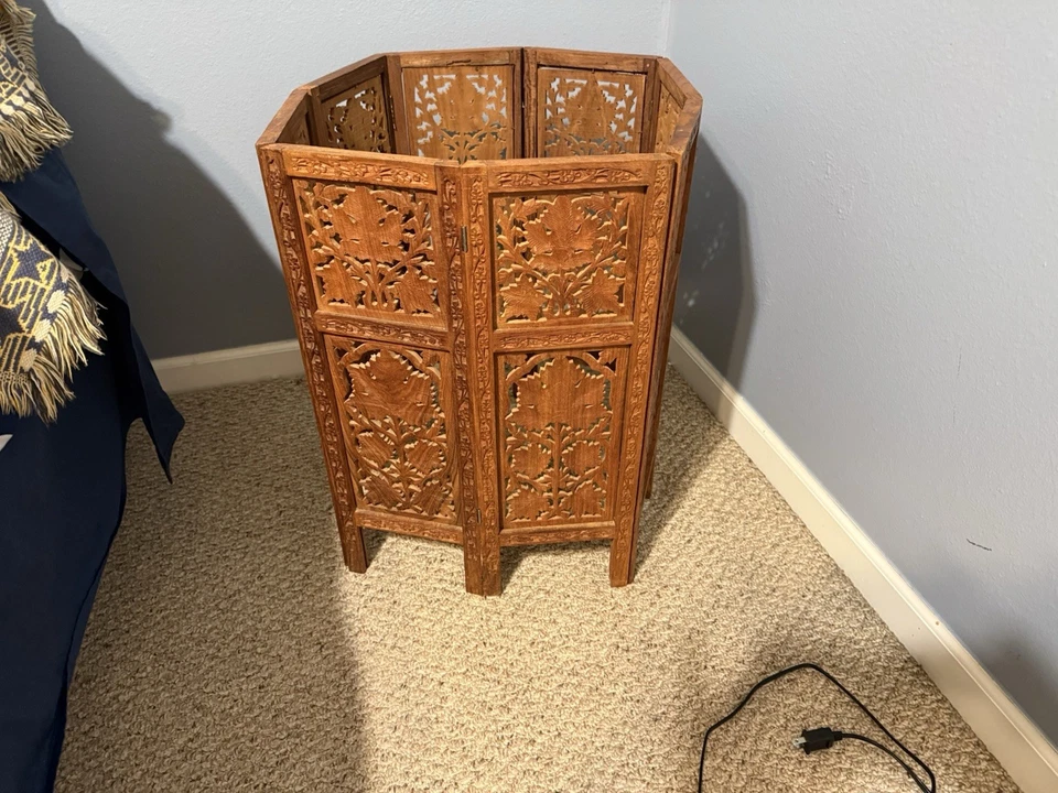 Italian Rosewood Marquetry Bar Tea Dessert Cart 2-Tier 8-Sided Trolley - Image 4 of 4
