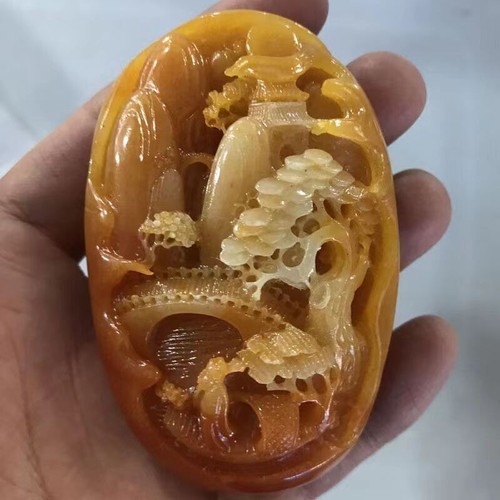 Chinese antique Huanglong jade carved waist tag pendant - Picture 2 of 2