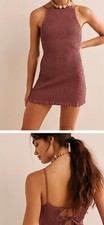 Free people Iyla Smocked Mini Dress Sz S Blue NWT