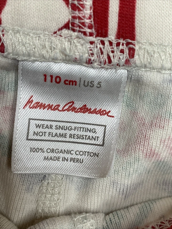 Hanna Andersson 青年男女通用红色驯鹿假日睡衣裤 110 (5) 码 — 第 2/3 张图片