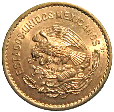 MEXICO. 5 CENTAVOS, 1944. UNCIRCULATED. HALO OVER EAGLE. SEE PICS