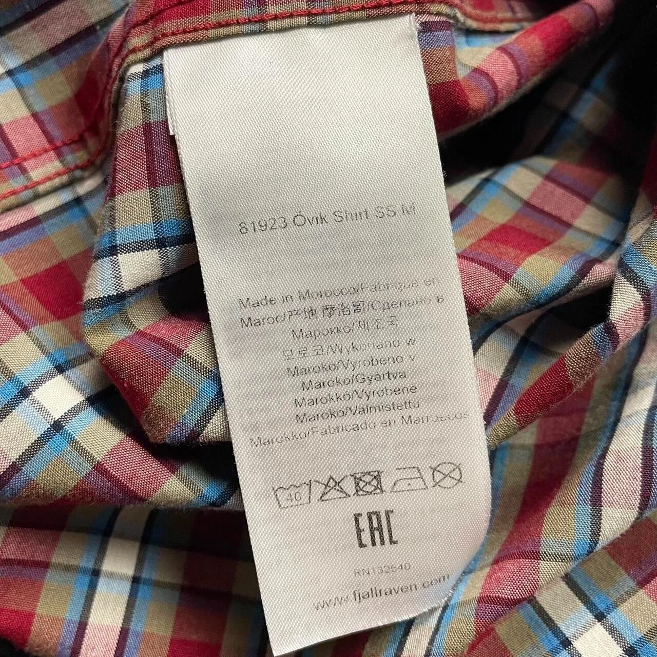 fjallraven plaid short sleeve button hiking outdoors shirt
