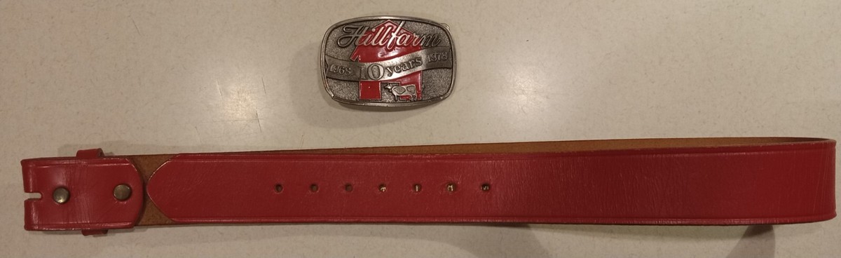 Vintage Hillfarm Dairy 1968-78 Anniversary Great American Buckle Co, 39" Leather View 5