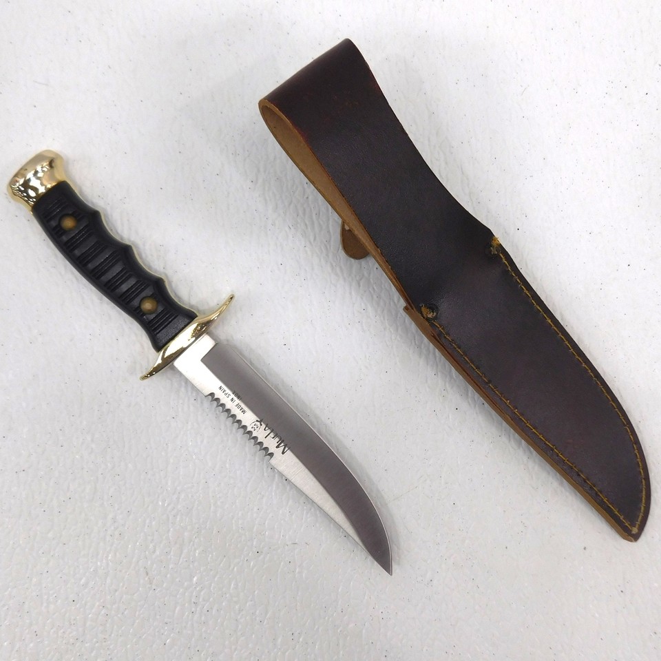 Vintage Muela Fixed Blade Knife Made In Spain w/ Leather Sheath eBay