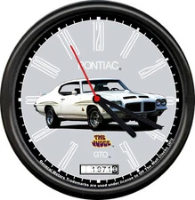 Licensed 1971 Pontiac GTO  The Judge Muscle Car General Motors Sign Wall Clock