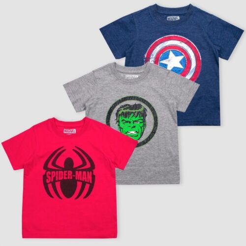 Jungen Disney Marvel Avengers kurzärmeliges T-Shirt 3er-Pack Kleinkind Größe 4T Neu - Bild 1 von 2