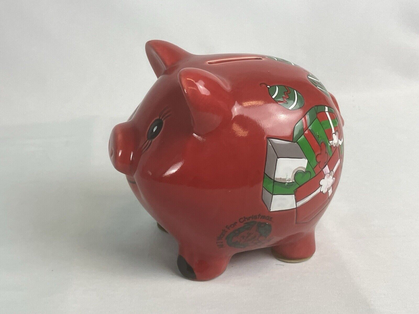 365 Days Till Christmas Piggy Bank Ceramic 6" Long 4" Wide, 4.5" Tall New in Box