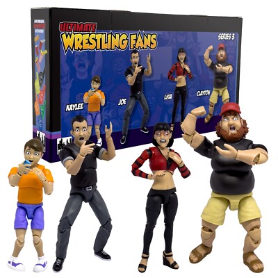 Ultimate Wrestling Crowd Fan Figures Four-Pack for WWE & AEW Figures [Series 3]