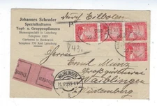X- 1925  Hannover-Luneburg Bahnpost, Germany to Waiblingen, EXPRESS Label