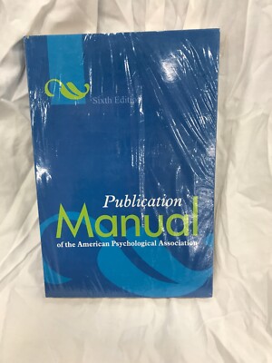 Publication Manual of American Psychological Association 6th Edition- New  