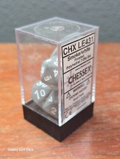 Chessex Frosted Smoke/white Polyhedral 7pc Dice Set CHXLE431 NEW