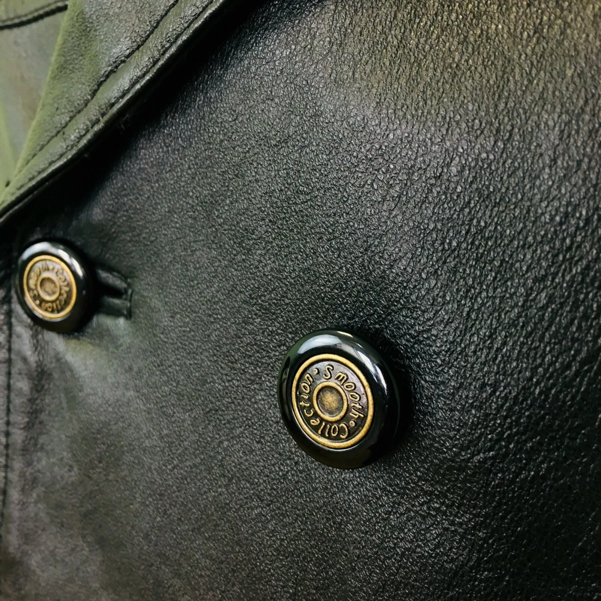 Vintage 90s Smooth City Collection Black Leather Jacket Size EUR 48 US UK 38