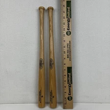 Lot of 2 LOUISVILLE SLUGGER Museum Mini Bat Wood Factory Baseball 18" VGC