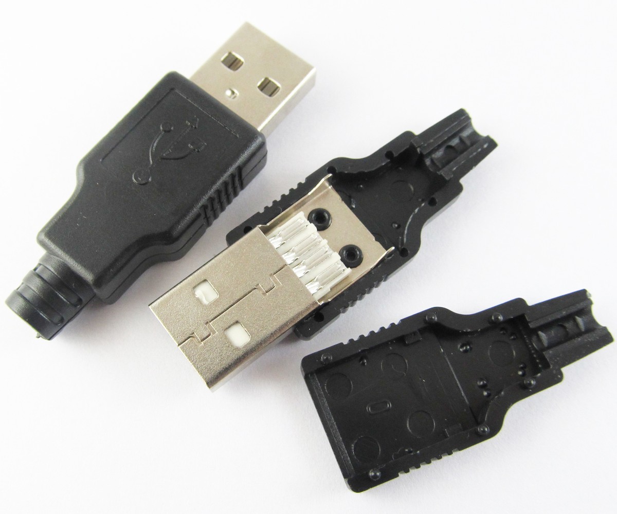 ZZLZX USB Type A 4 Pin Male Jack Connector 12PCS USB 2.0