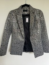 Blacque Label Peacock Heather Opalescent Metallic Blazer Nwt Extra Small