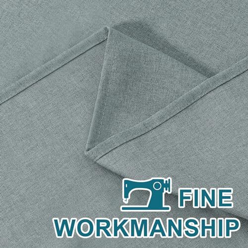 Door Curtain Thick Linen Door Curtains for Glass W25 x L40 | 1 Panel Aqua Gray - Picture 4 of 7