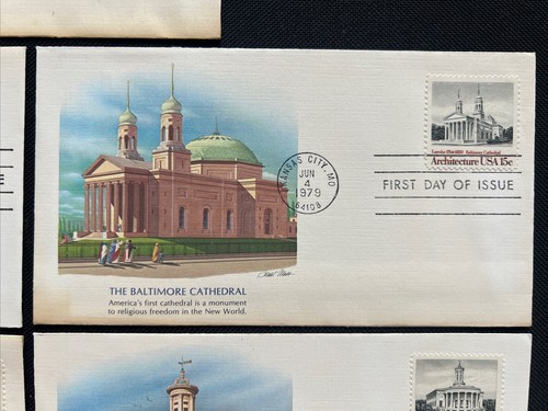 1779-82 American Architecture (Set of 5) FDC Fleetwood Jun 4 1979 Kansas City MO - Picture 4 of 7