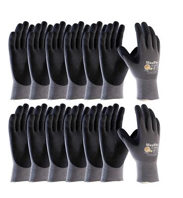 MaxiFlex Medium Grey Work Gloves Optimized Grip Breathable Durable Dexterity