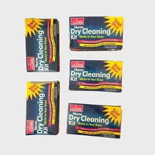 Lot of 5 Custom Cleaners Home Dry Clean Kit 1 Cleaning Sheet + 1 Dryer Safe Bags