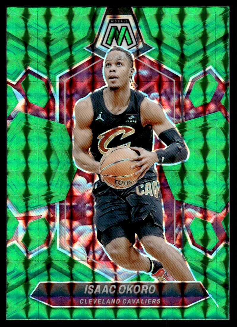 2023-24 Panini Mosaic Green Prizm Isaac Okoro Cleveland