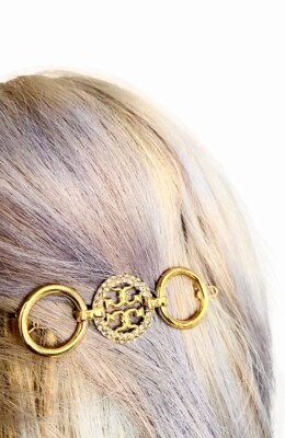 海外発送 トリーバーチ バレッタ MILLER PAVE BARRETTE Auth Tory Burch Gold MILLER Pavè Hair Barrette Accessory Rtl